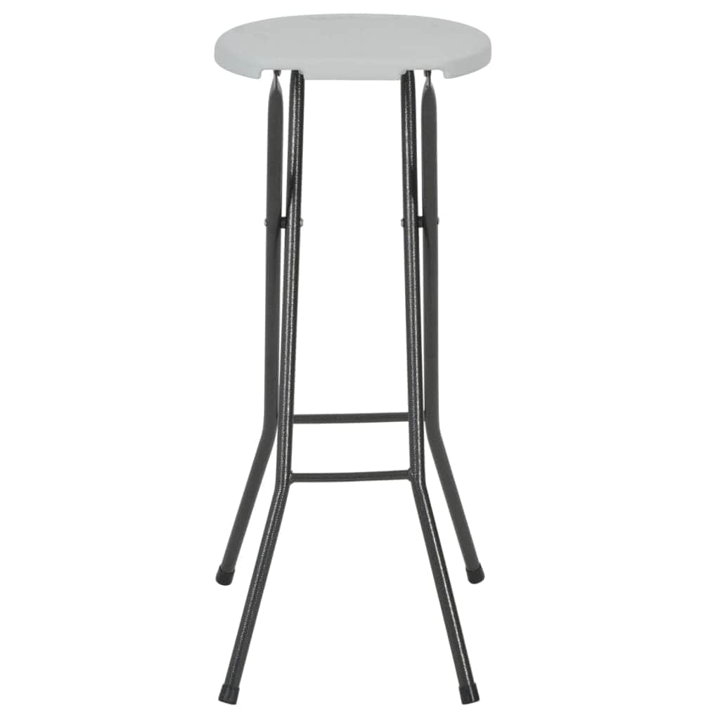 Folding Bar Stools 2 pcs HDPE and Steel White - Simple deals