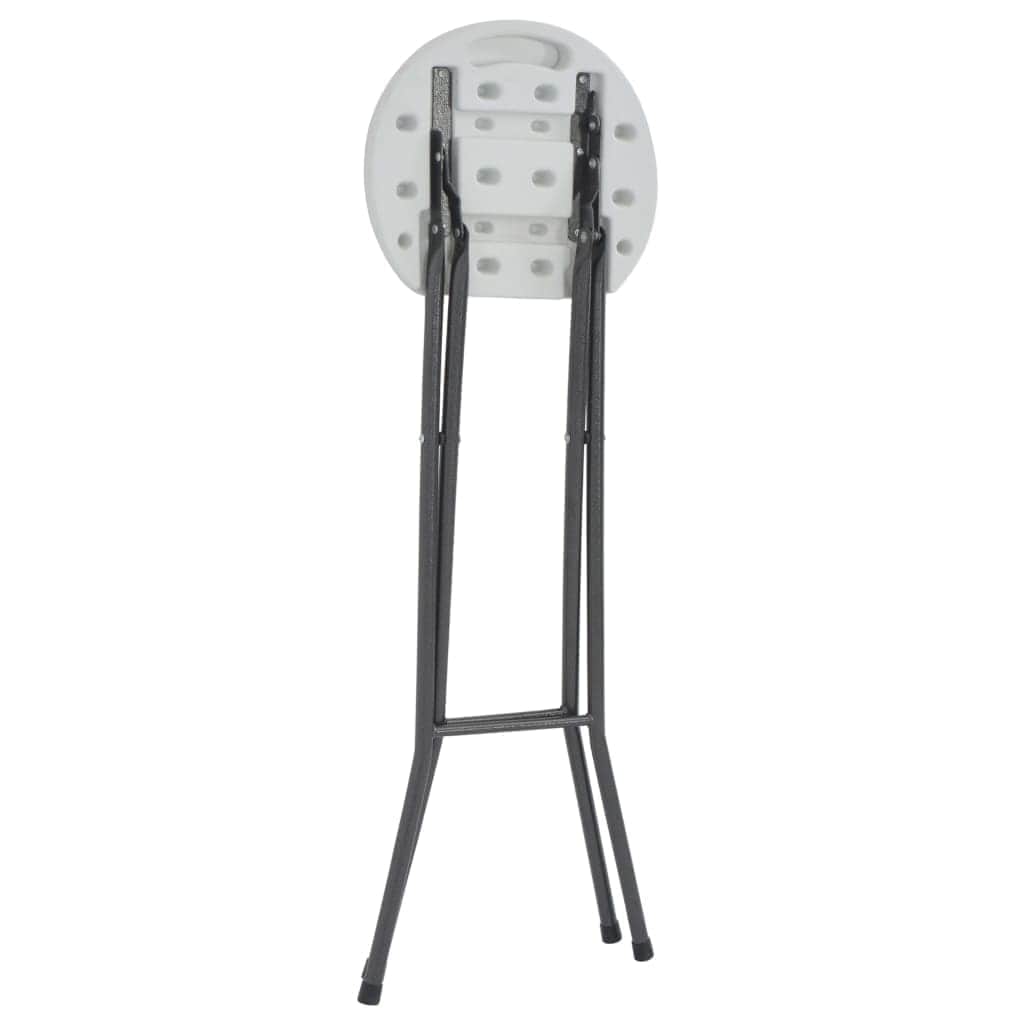 Folding Bar Stools 2 pcs HDPE and Steel White - Simple deals