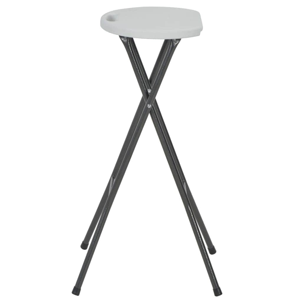 Folding Bar Stools 2 pcs HDPE and Steel White - Simple deals