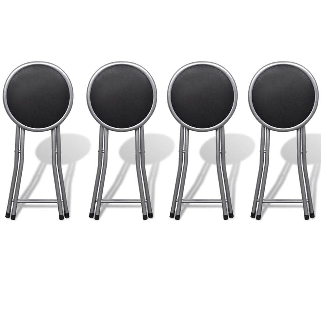 Folding Bar Stools 4 pcs Faux Leather