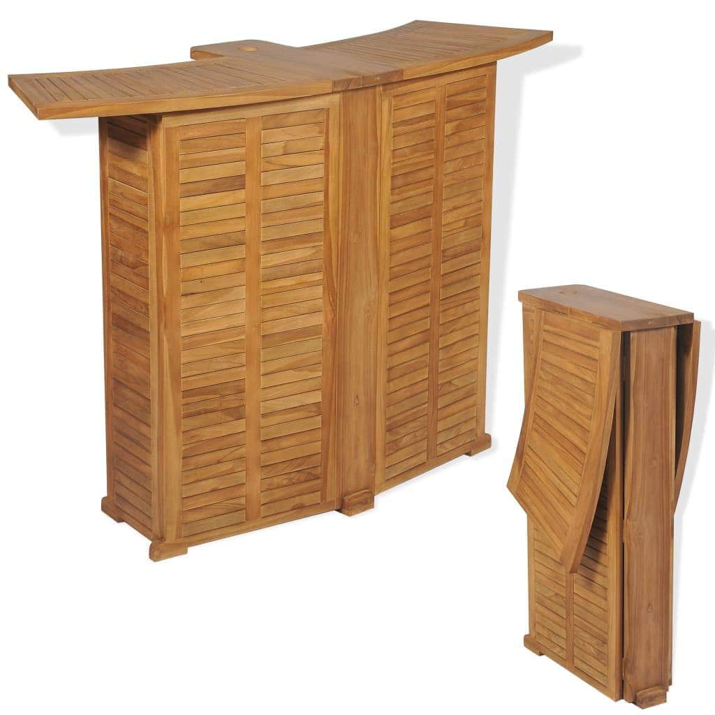 Folding Bar Table Solid Teak Wood - Simple deals