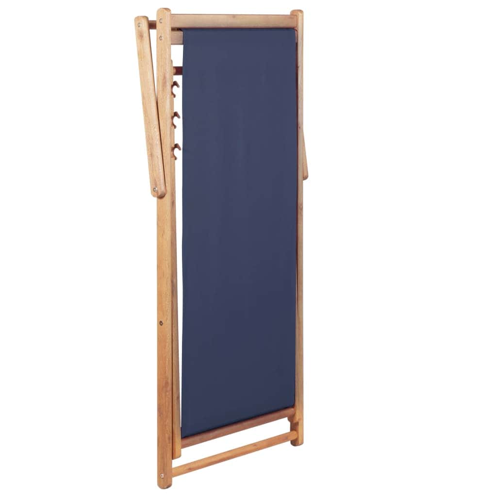 Folding Beach Chair Fabric and Wooden Frame Blue - Simple deals