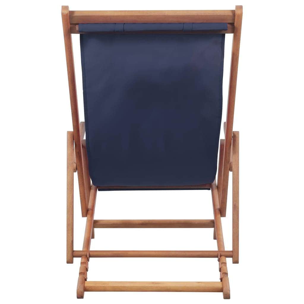 Folding Beach Chair Fabric and Wooden Frame Blue - Simple deals