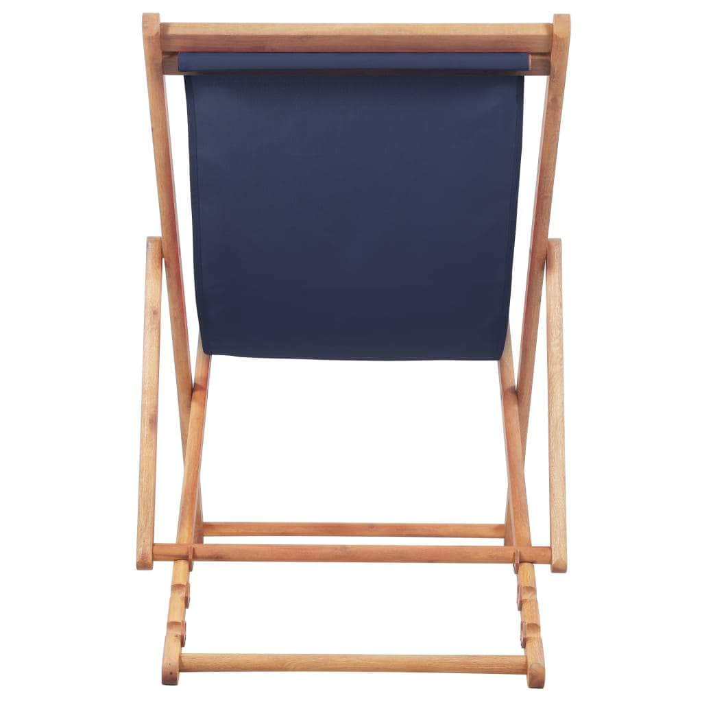 Folding Beach Chair Fabric and Wooden Frame Blue - Simple deals
