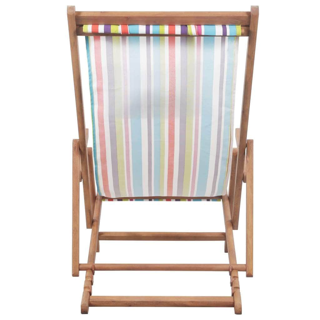 Folding Beach Chair Fabric and Wooden Frame Multicolour - Simple deals