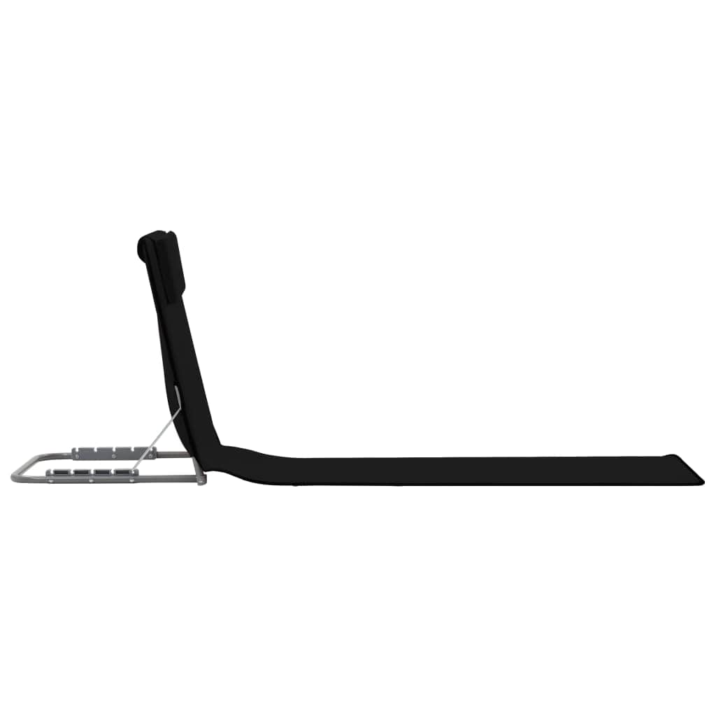 Folding Beach Mats 2 pcs Steel and Fabric Black - Simple deals