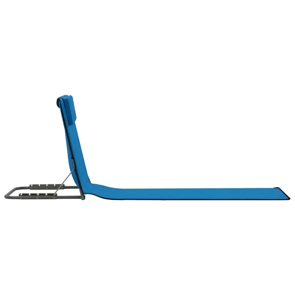 Folding Beach Mats 2 pcs Steel and Fabric Blue - Simple deals