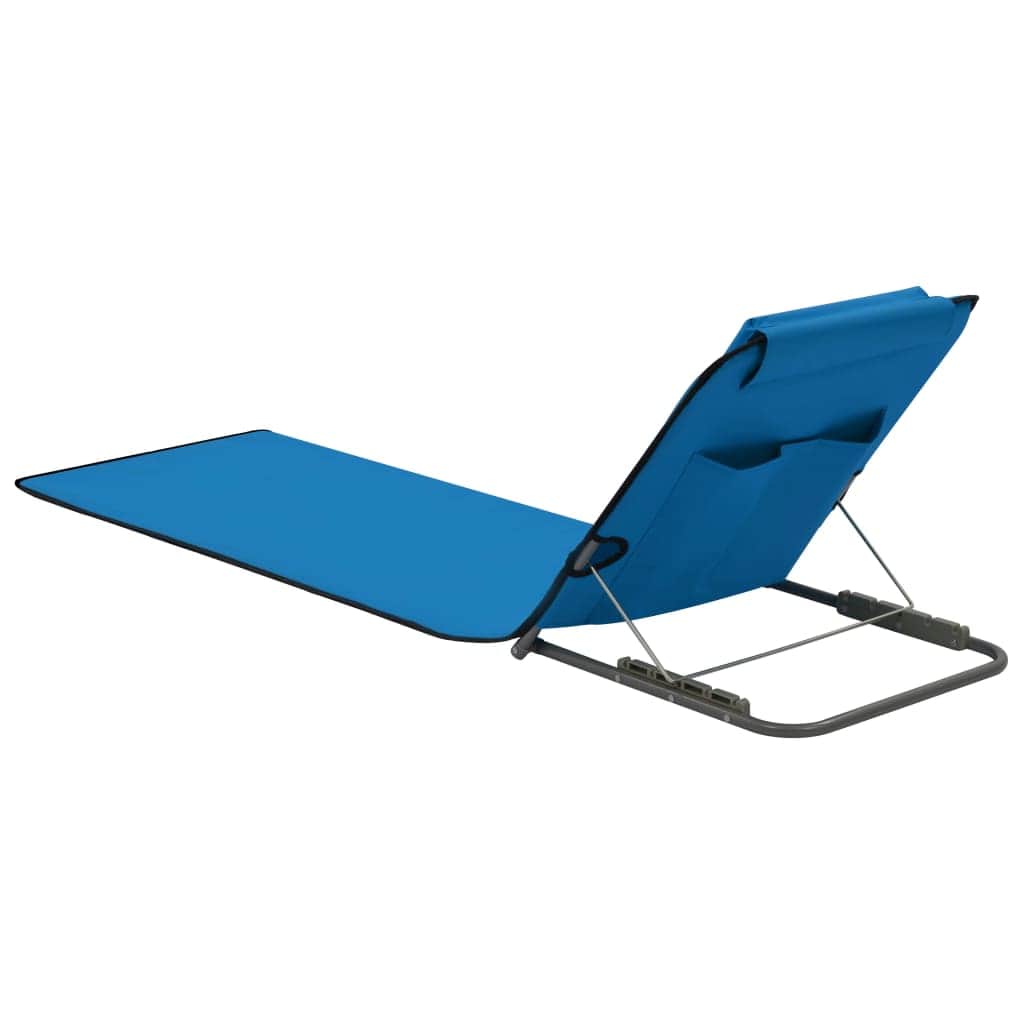 Folding Beach Mats 2 pcs Steel and Fabric Blue - Simple deals