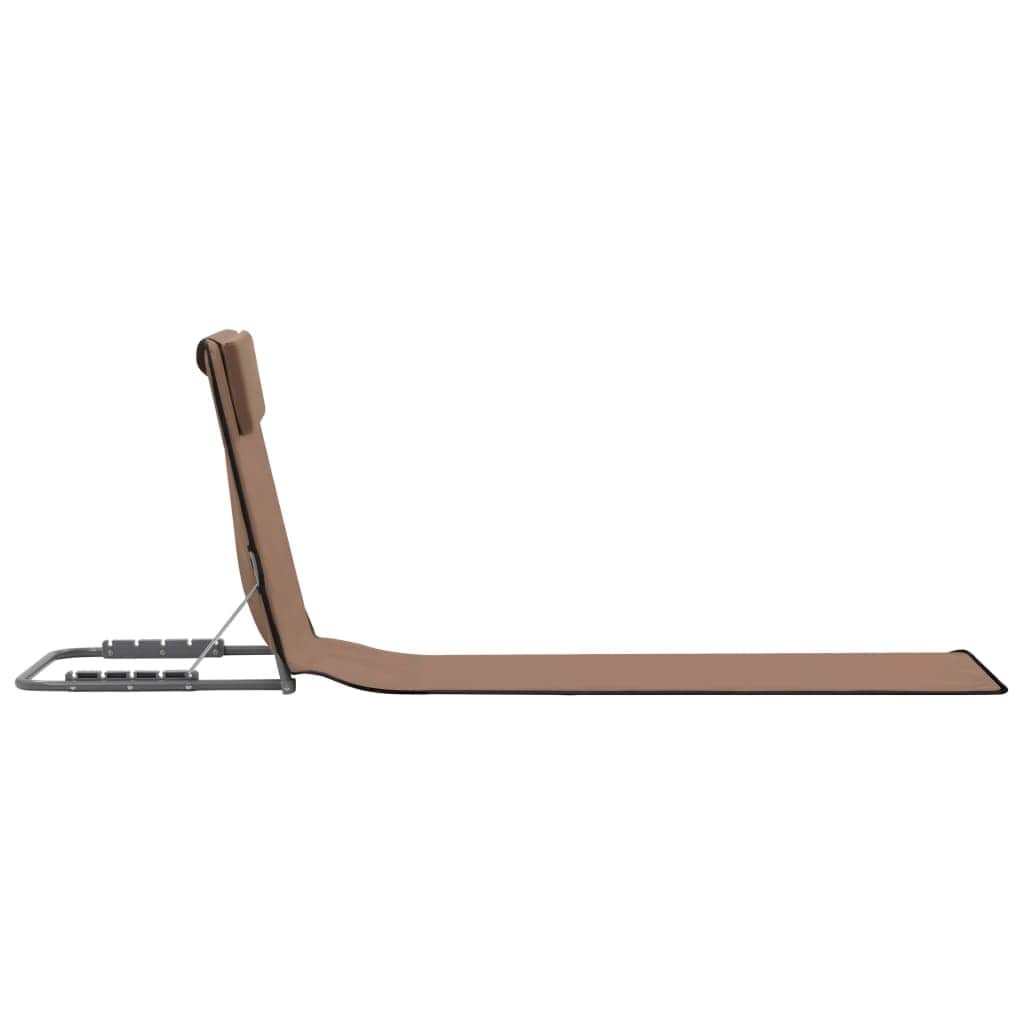 Folding Beach Mats 2 pcs Steel and Fabric Brown - Simple deals