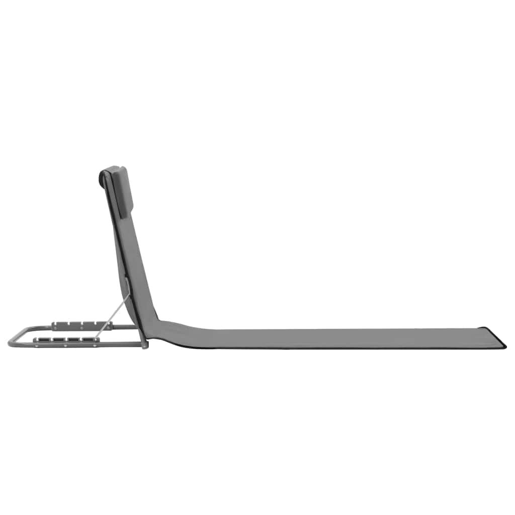 Folding Beach Mats 2 pcs Steel and Fabric Grey - Simple deals
