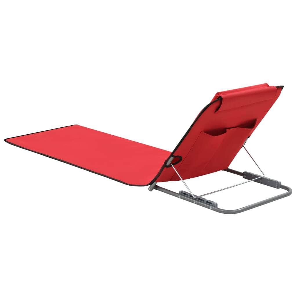 Folding Beach Mats 2 pcs Steel and Fabric Red - Simple deals