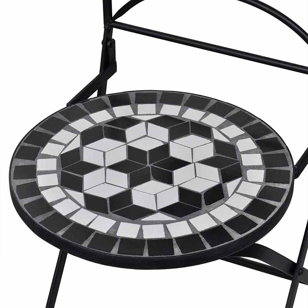 Folding Bistro Chairs 2 pcs Ceramic Black and White - Simple deals