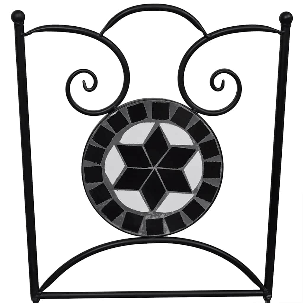 Folding Bistro Chairs 2 pcs Ceramic Black and White - Simple deals