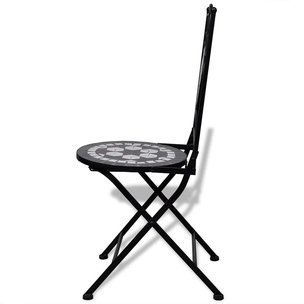 Folding Bistro Chairs 2 pcs Ceramic Black and White - Simple deals