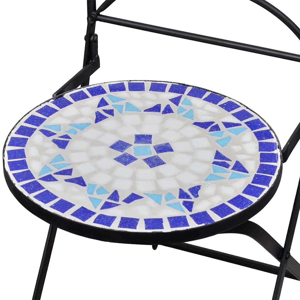 Folding Bistro Chairs 2 pcs Ceramic Blue and White - Simple deals
