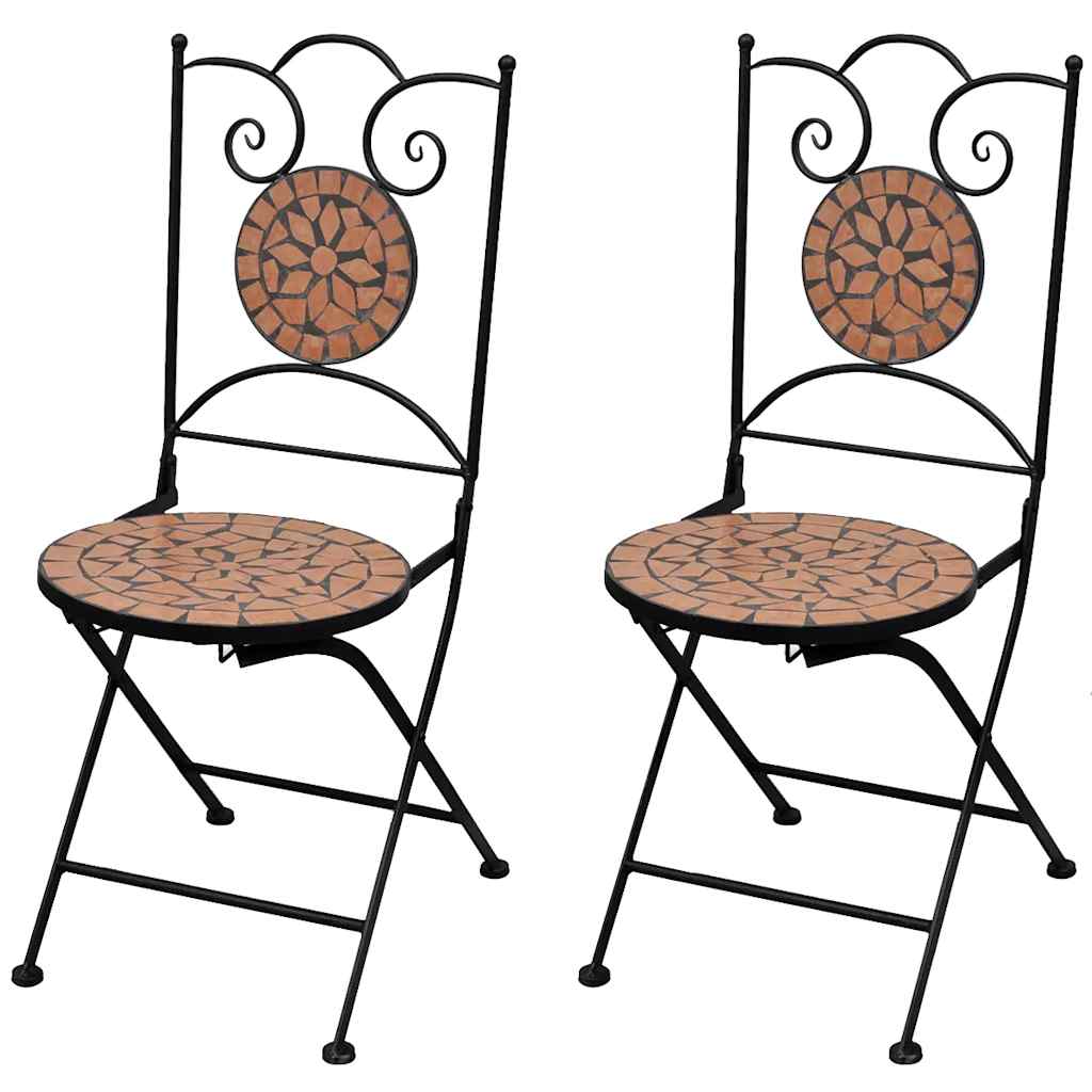 Folding Bistro Chairs 2 pcs Ceramic Terracotta - Simple deals