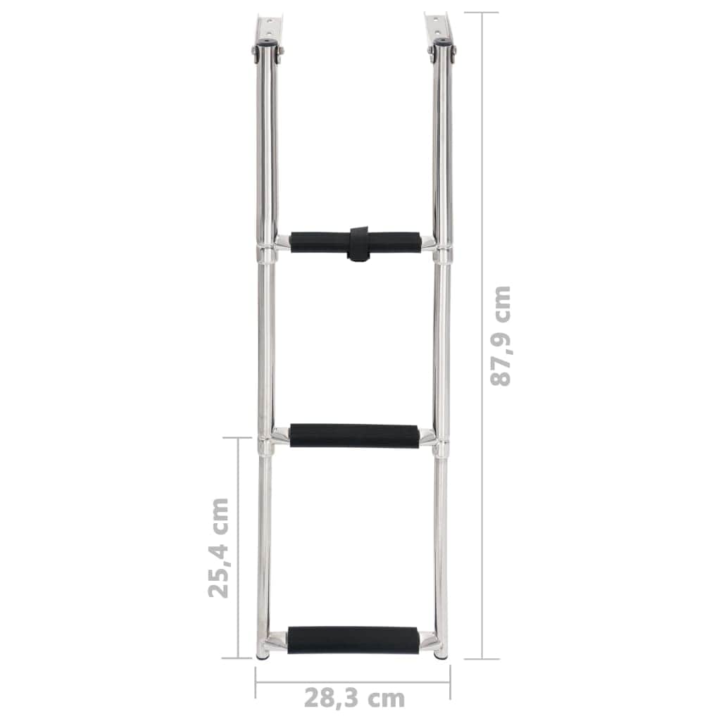 Folding Boarding Ladder 3-step Stainless Steel | Steel finish