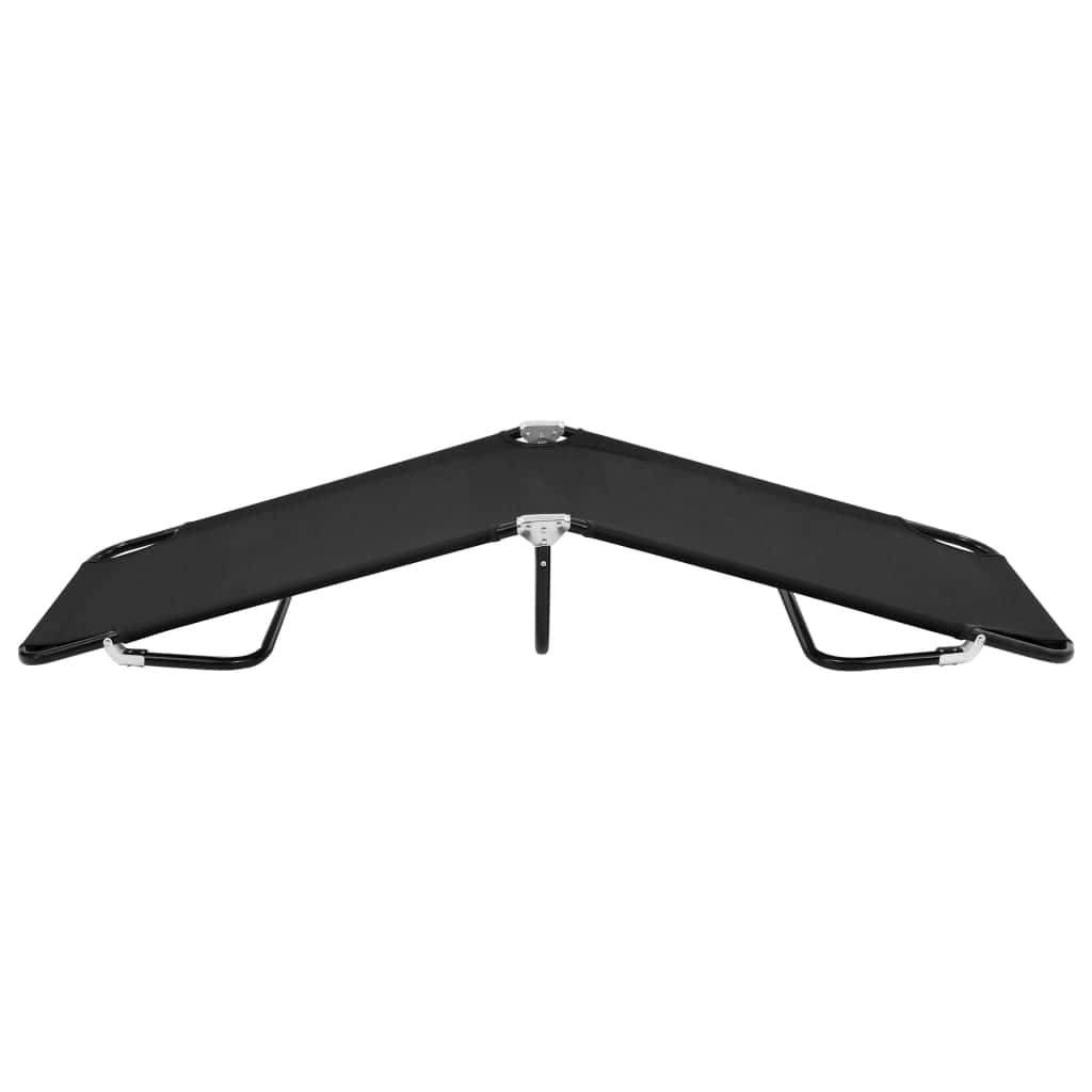 Folding Camping Cot Black Steel