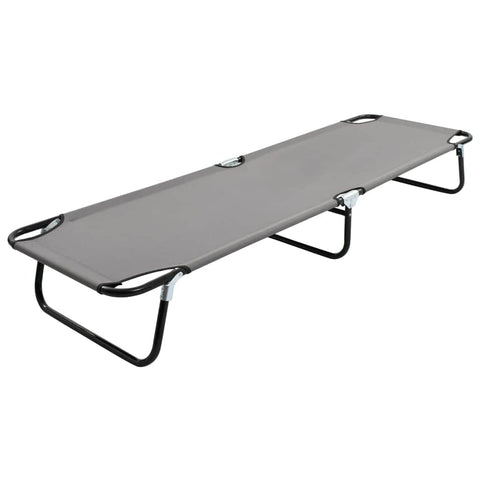 Folding Camping Cot Grey Steel