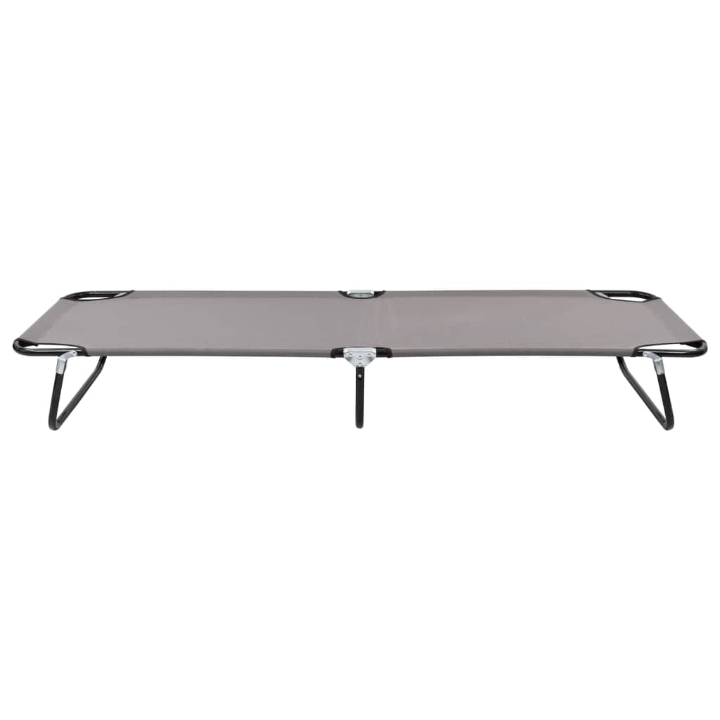 Folding Camping Cot Grey Steel