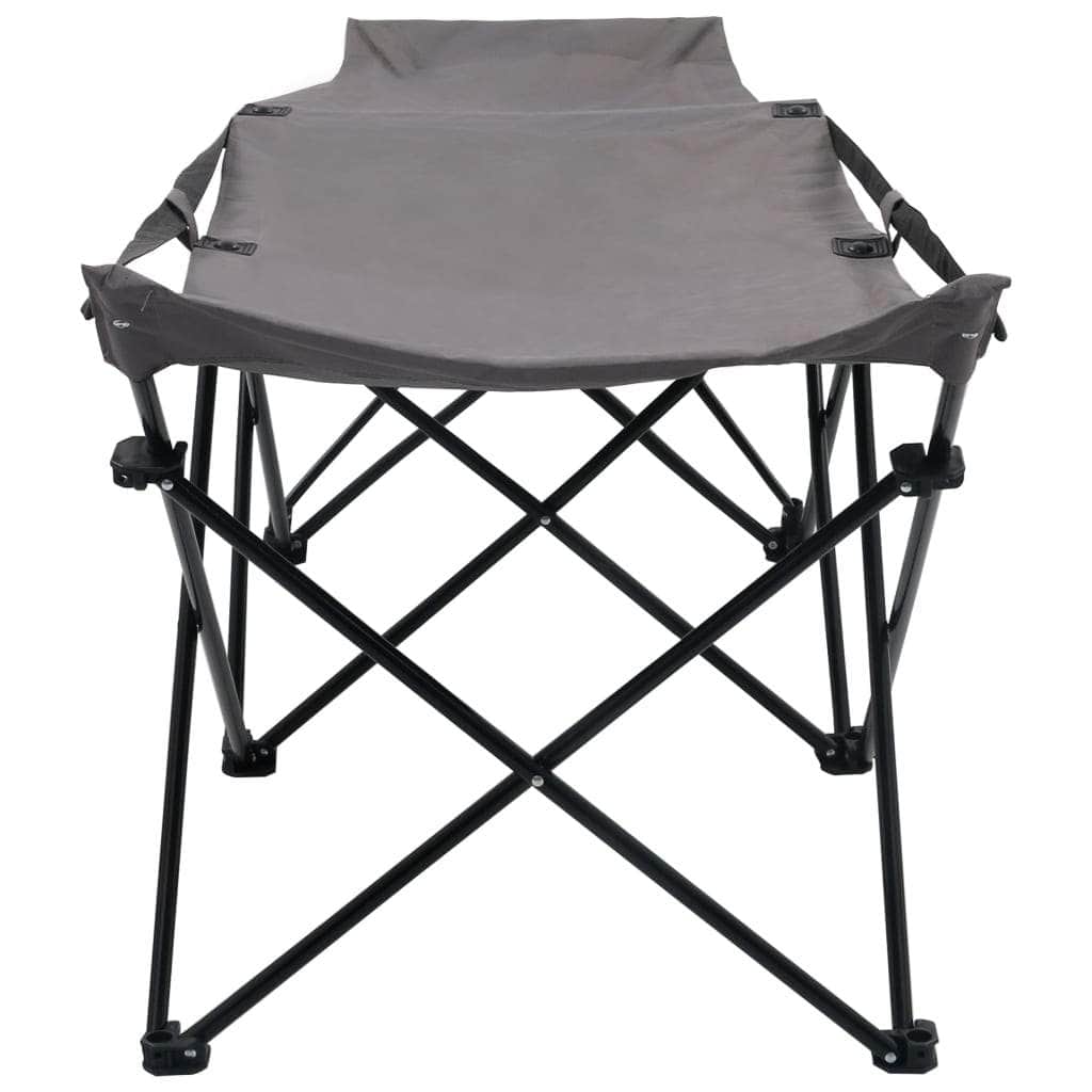 Folding Camping Cot Grey Steel