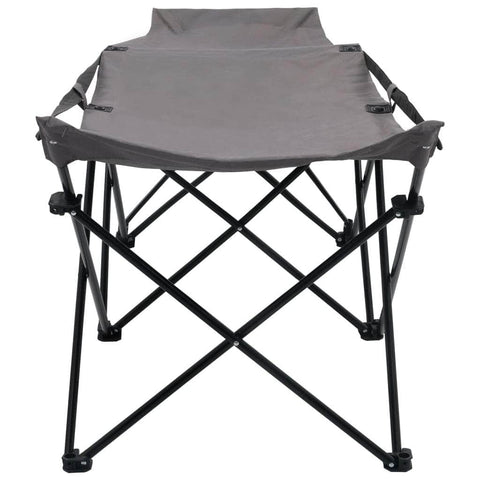 Folding Camping Cot Grey Steel