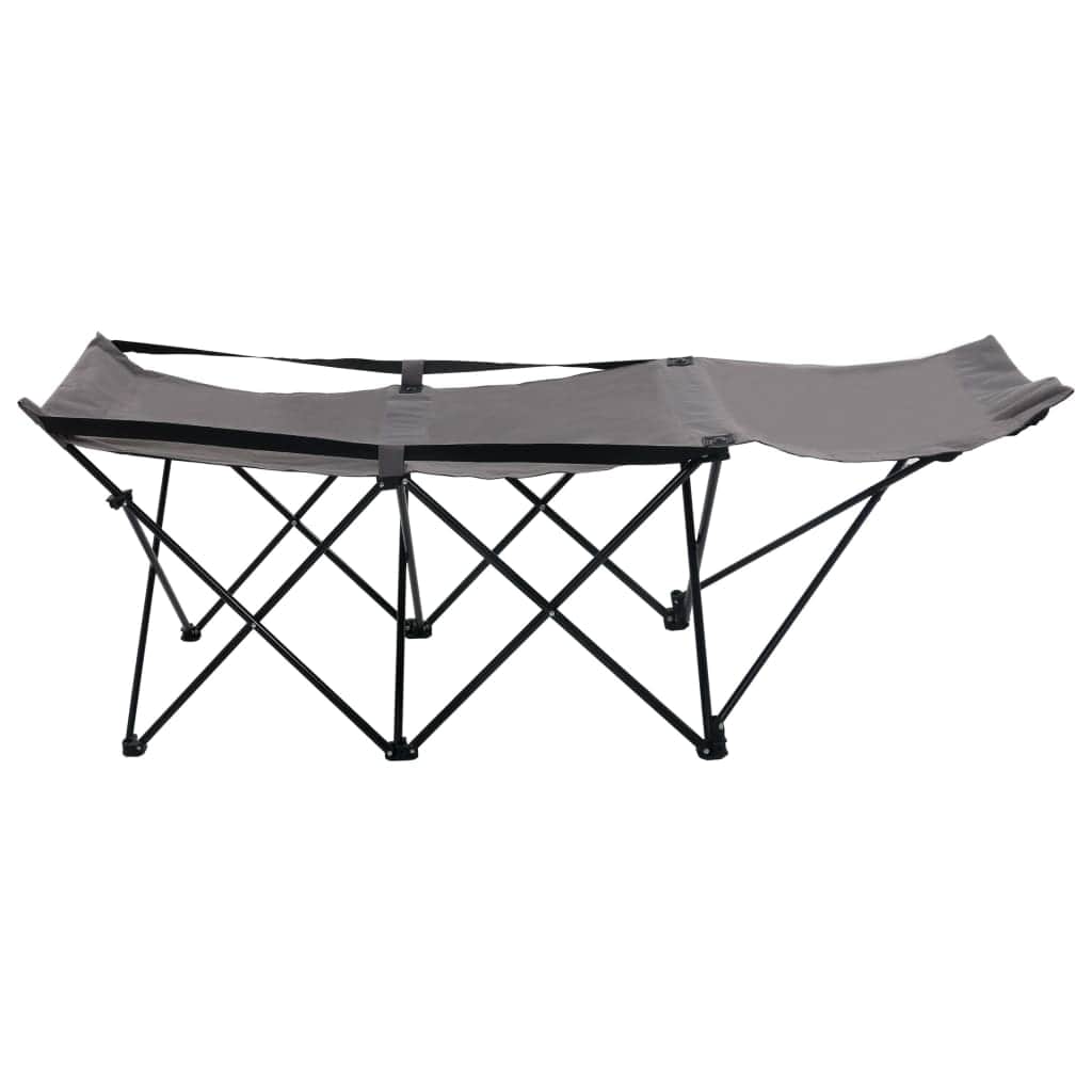 Folding Camping Cot Grey Steel