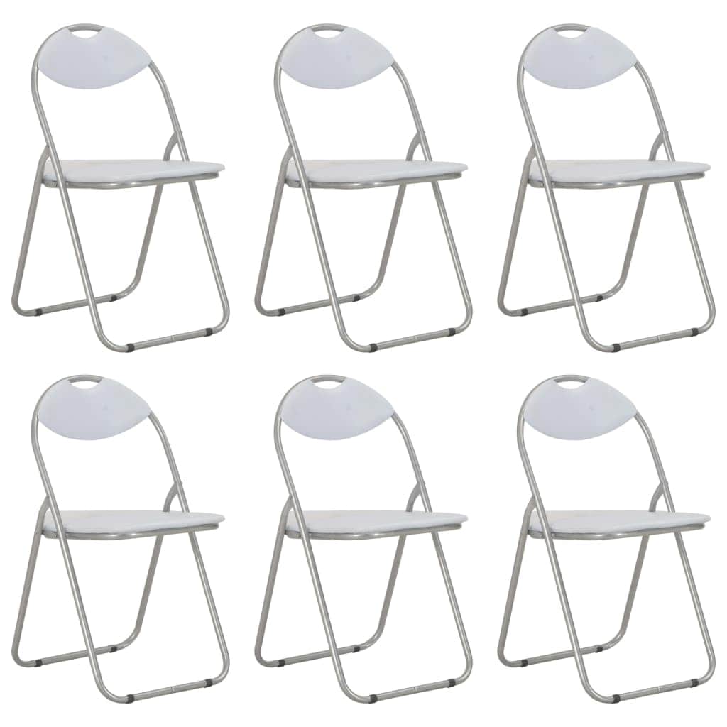 Folding Dining Chairs 6 pcs White