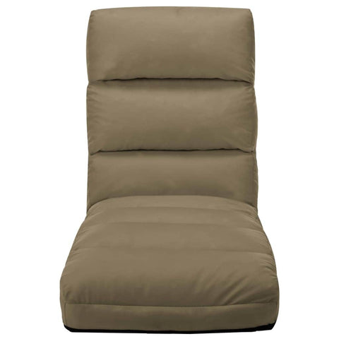 Folding Floor Chair Cappuccino Faux Leather