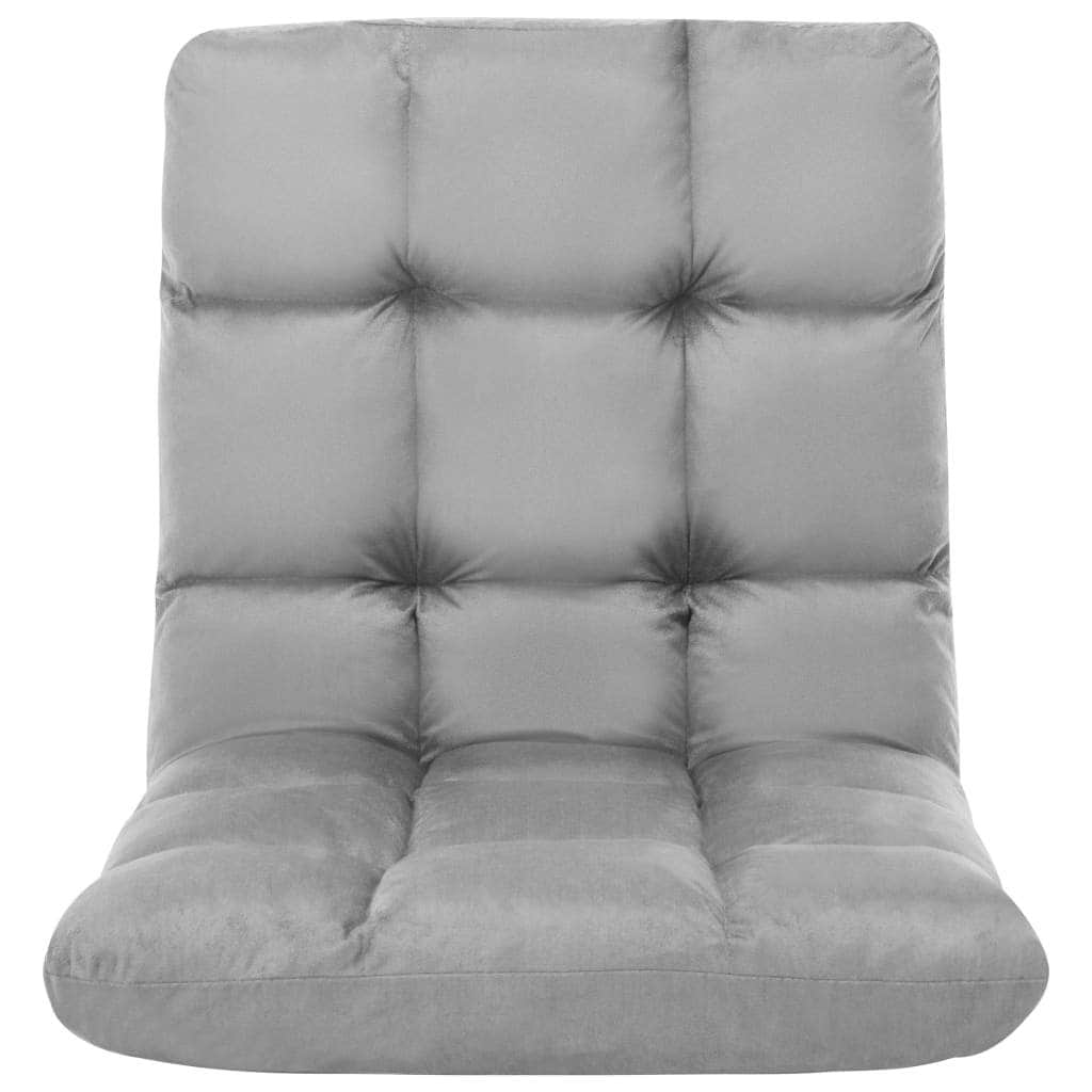 Chaises Longues - Folding Floor Chair Light Grey Microfibre
