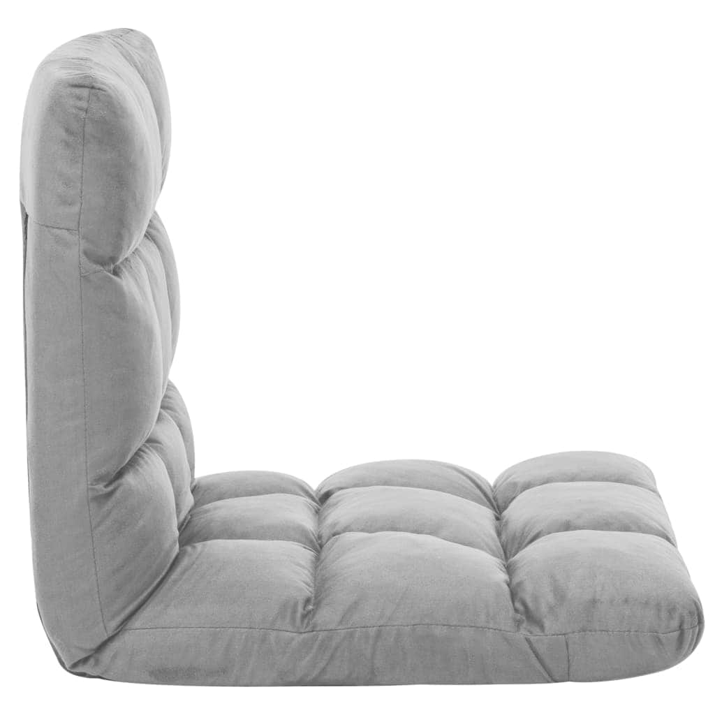 Folding Floor Chair Light Grey Microfibre | Chaises Longues