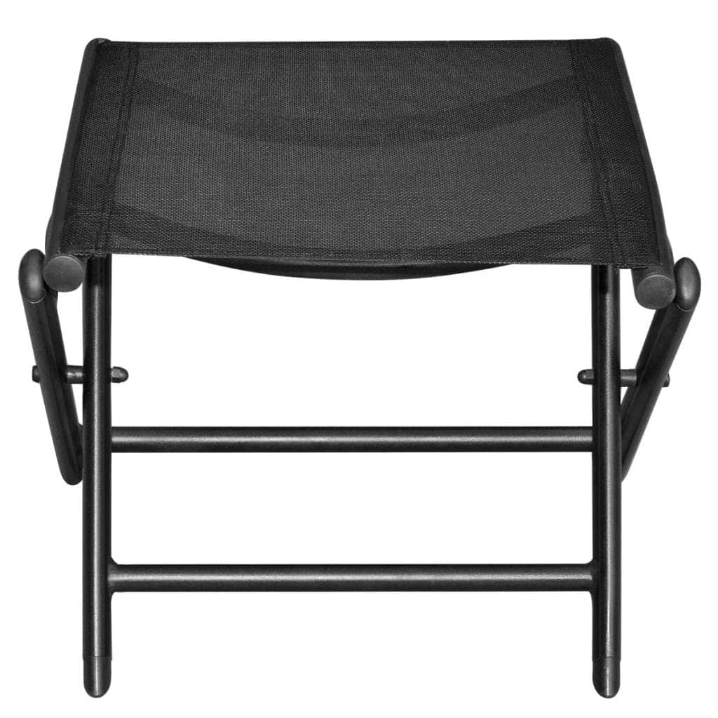 Folding Footstool Black Aluminium and Textilene - Simple deals