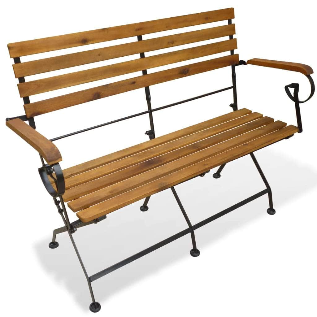 Folding Garden Bench 112 cm Solid Acacia Wood - Simple deals