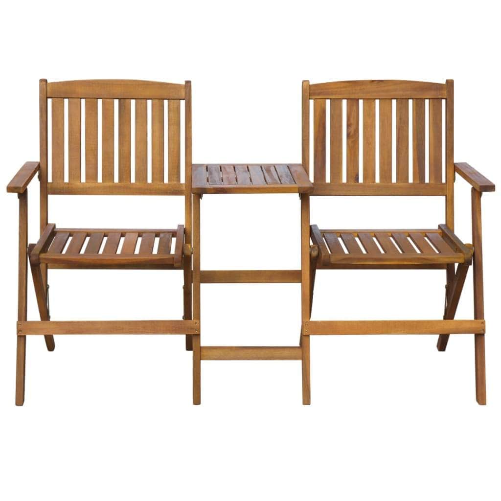 Folding Garden Bench with Tea Table 140 cm Solid Acacia Wood - Simple deals
