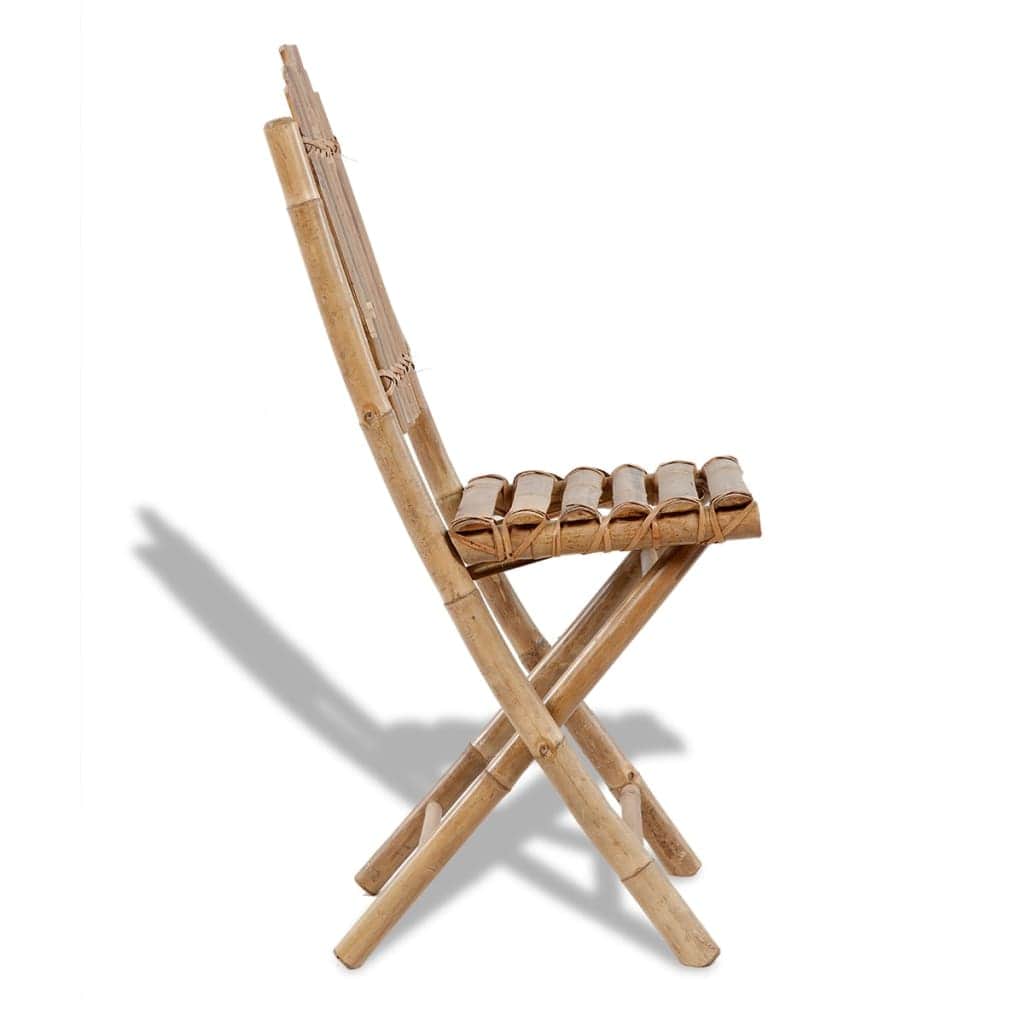 Folding Garden Chairs 2 pcs Bamboo - Simple deals
