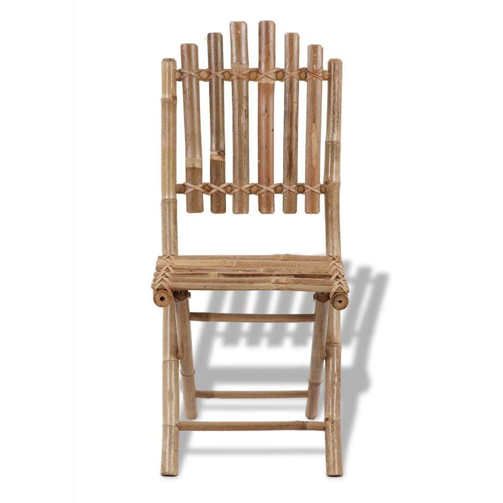 Folding Garden Chairs 2 pcs Bamboo - Simple deals