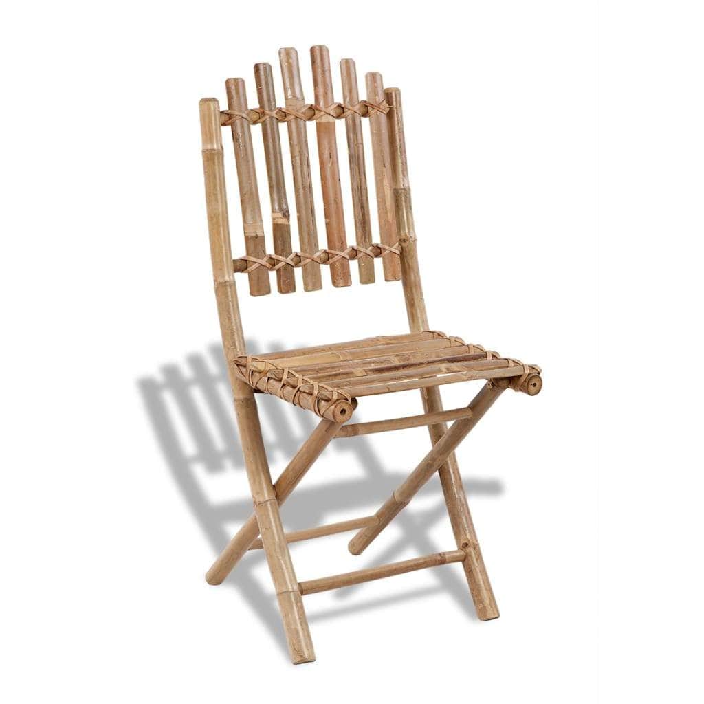 Folding Garden Chairs 2 pcs Bamboo - Simple deals
