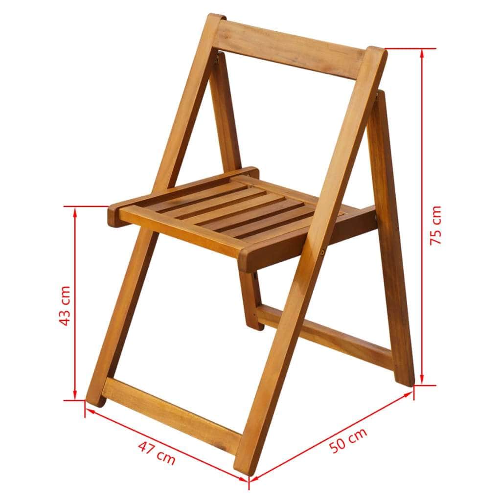 Folding Garden Chairs 2 pcs Solid Acacia Wood - Simple deals