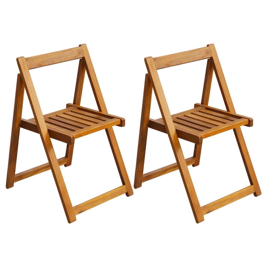 Folding Garden Chairs 2 pcs Solid Acacia Wood - Simple deals