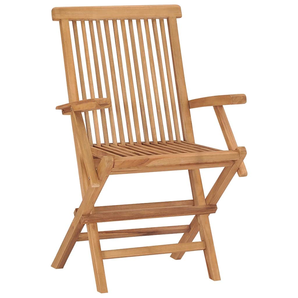 Folding Garden Chairs 2 pcs Solid Teak Wood - Simple deals