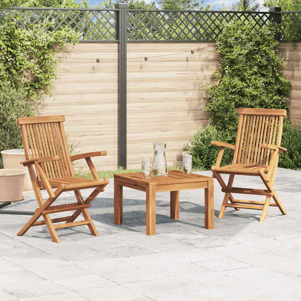 Folding Garden Chairs 2 pcs Solid Teak Wood - Simple deals