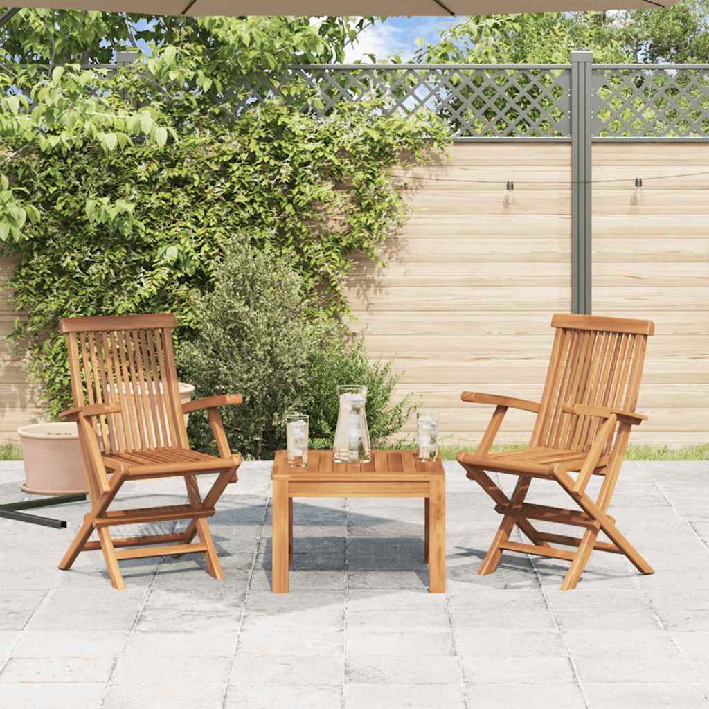 Folding Garden Chairs 2 pcs Solid Teak Wood - Simple deals