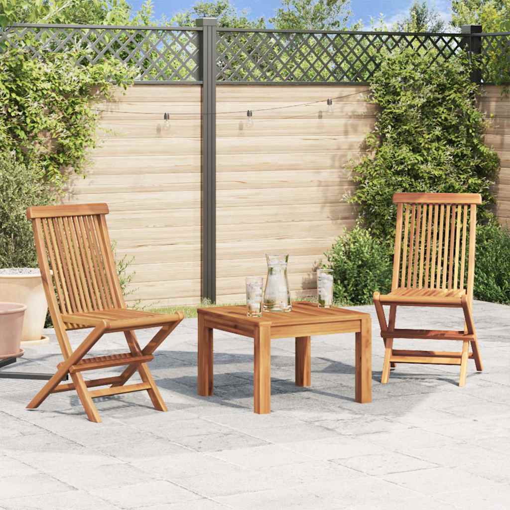 Folding Garden Chairs 2 pcs Solid Teak Wood - Simple deals