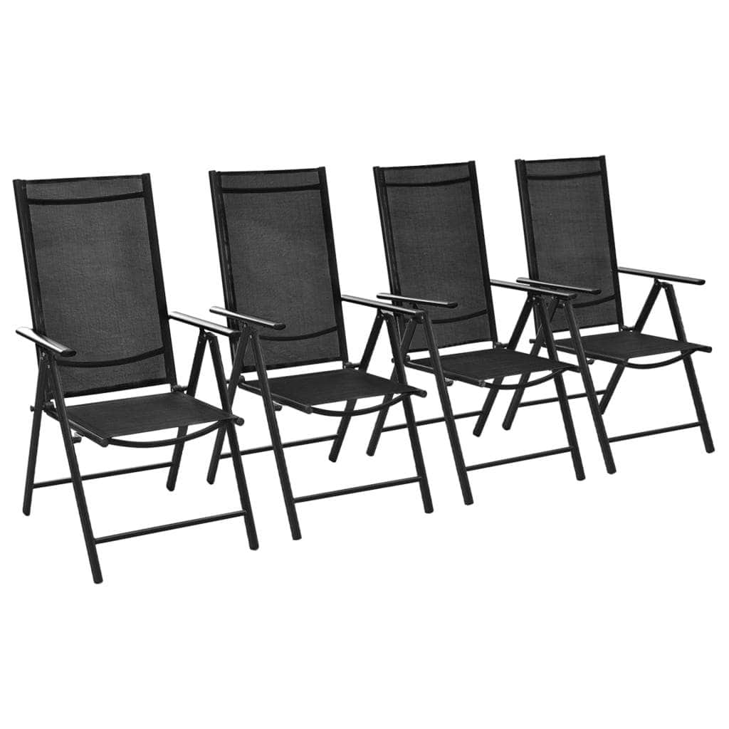 Folding Garden Chairs 4 pcs Aluminium and Textilene - Simple deals