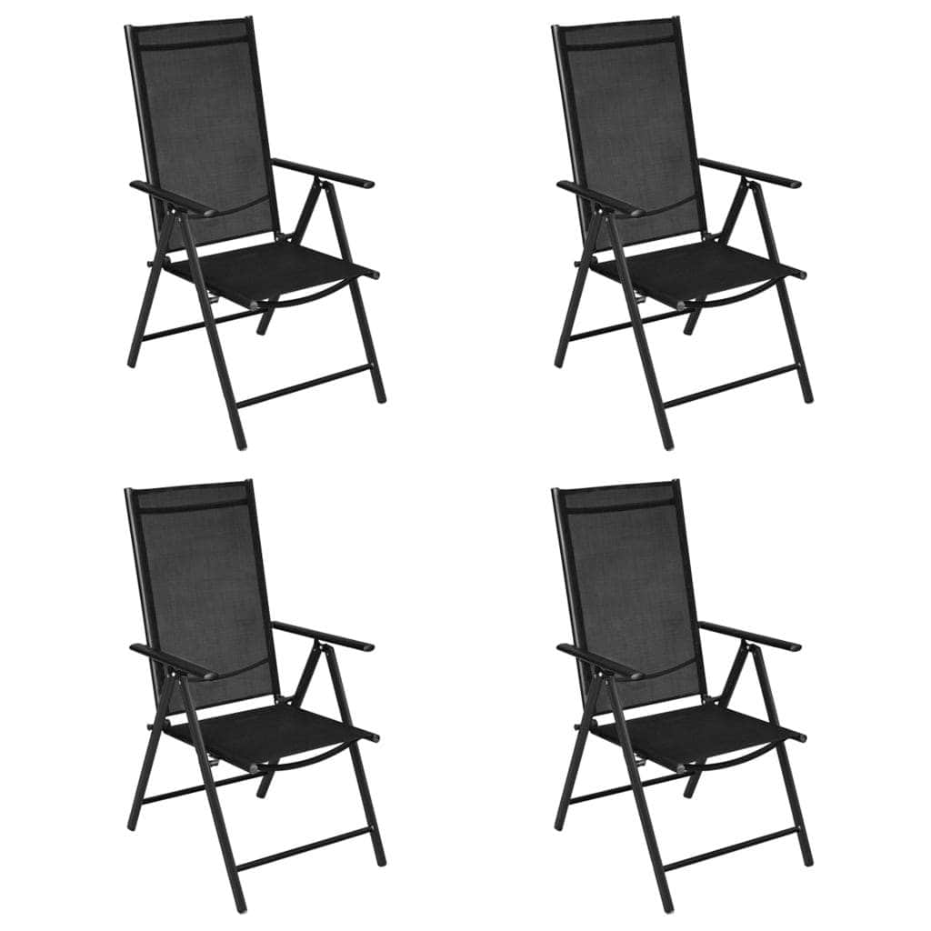 Folding Garden Chairs 4 pcs Aluminium and Textilene - Simple deals
