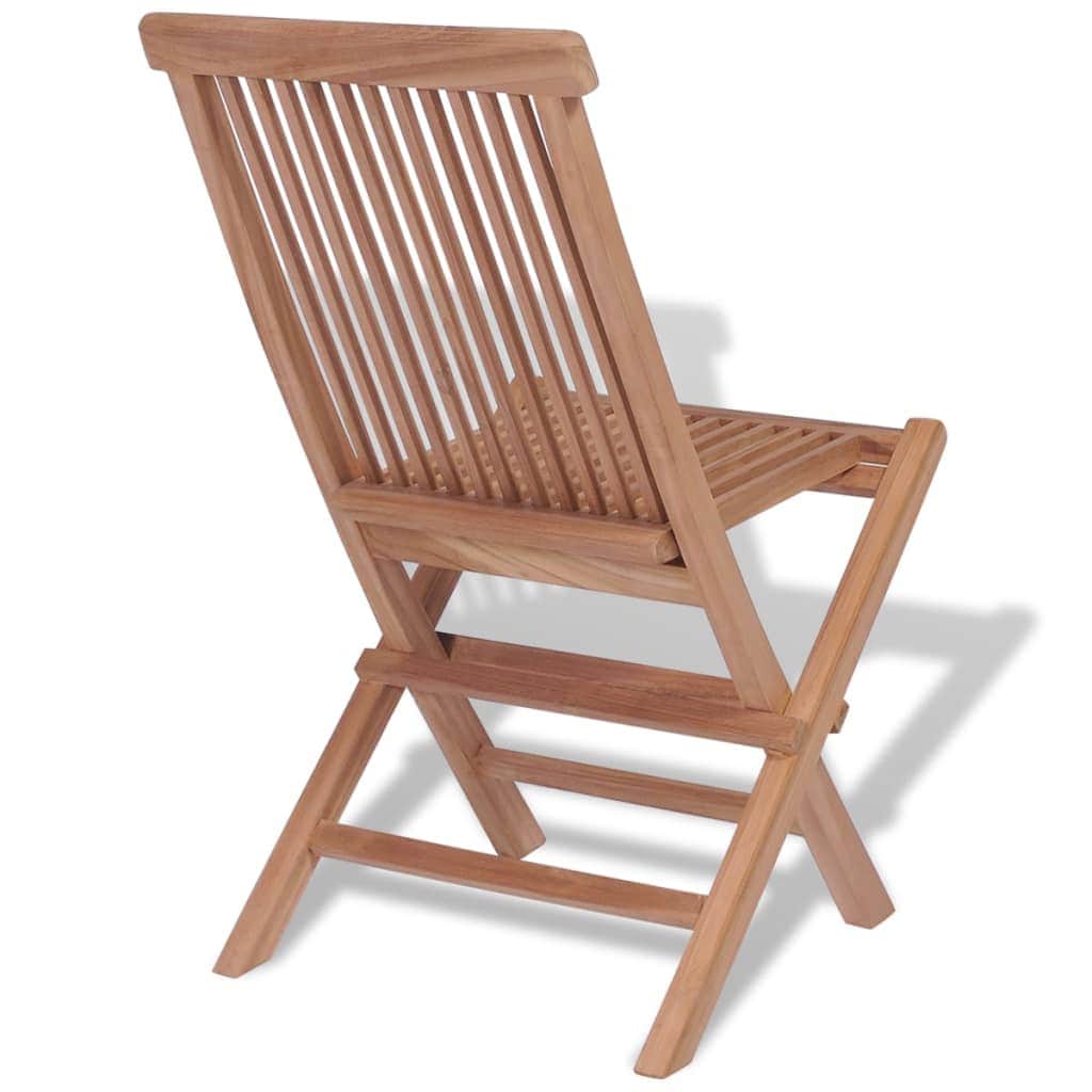 Folding Garden Chairs 4 pcs Solid Teak Wood - Simple deals