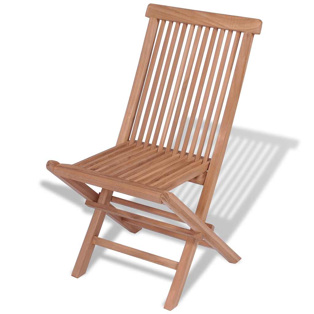 Folding Garden Chairs 4 pcs Solid Teak Wood - Simple deals