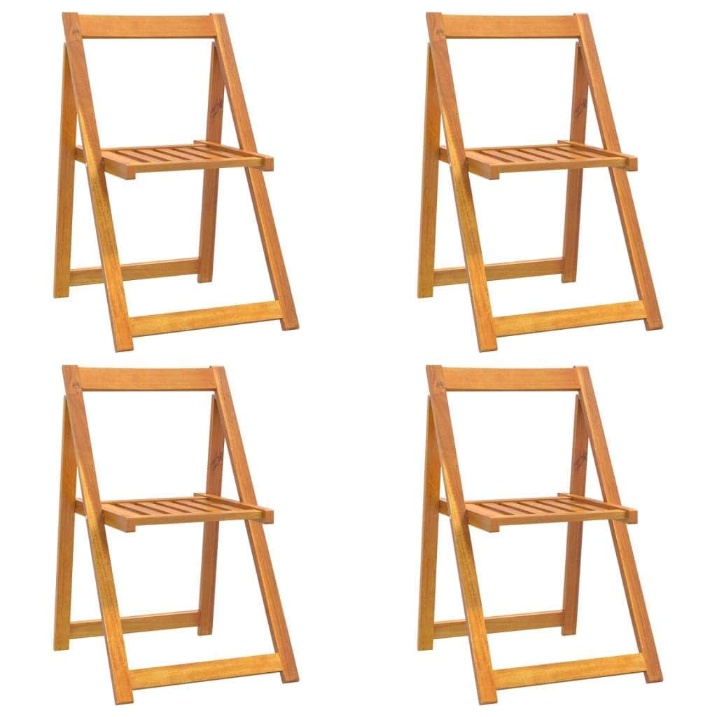 Folding Garden Chairs 4 pcs Solid Wood Acacia
