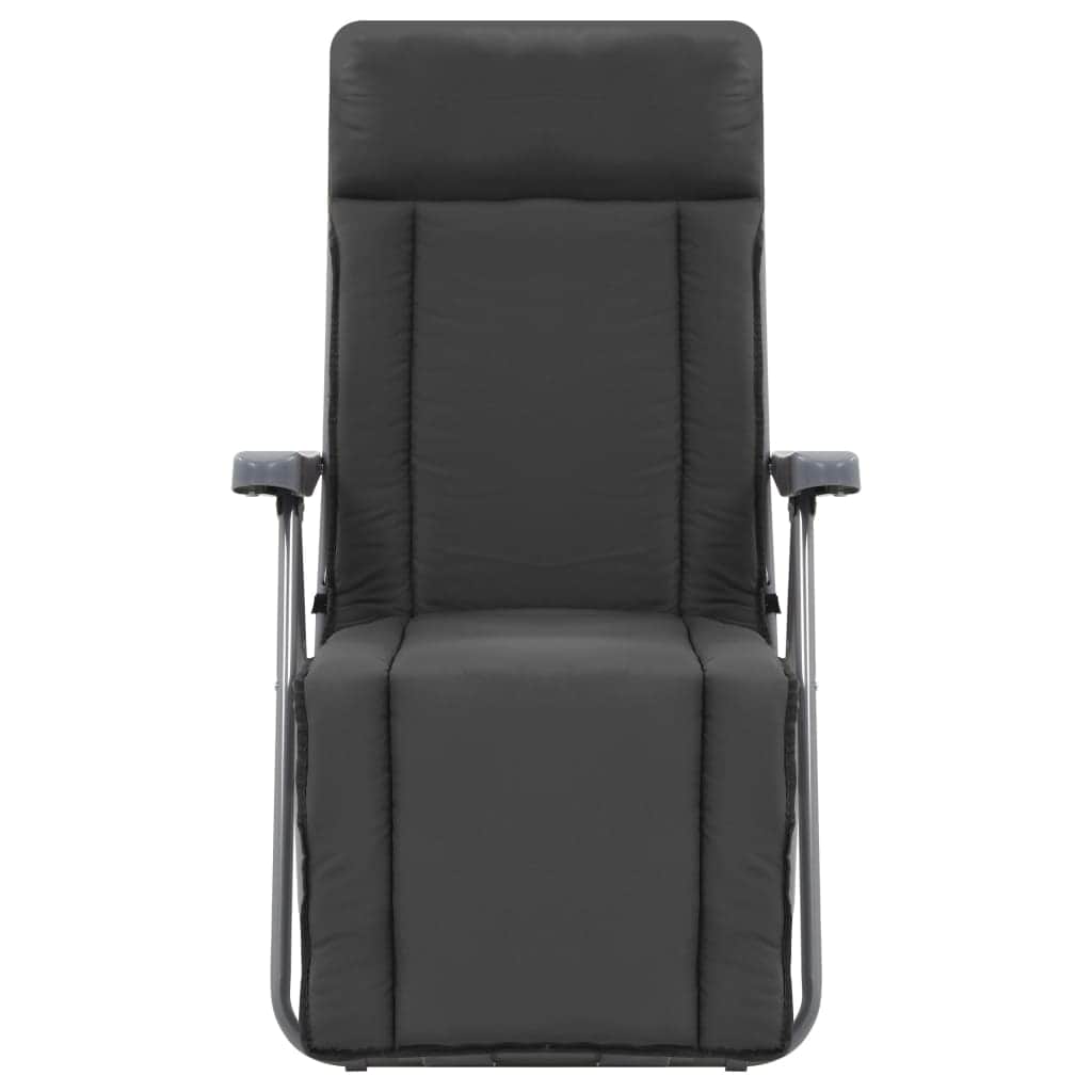 Folding Garden Chairs with Cushions 2 pcs Grey