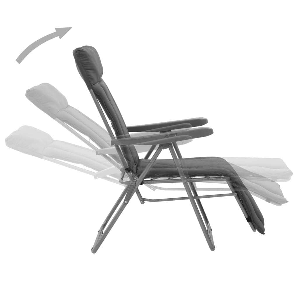 Folding Garden Chairs with Cushions 2 pcs Grey | Grey colour